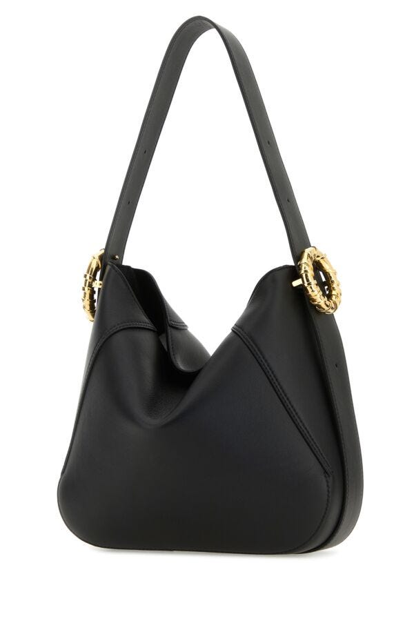 Lanvin Woman Black Leather Melodie Shoulder Bag