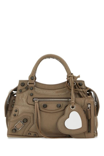 Balenciaga Woman Dove Grey Nappa Leather Neo Cagole Xs Handbag