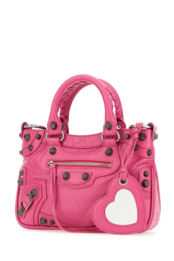 Balenciaga Woman Fucsia Leather Neo Cagole Tote S Handbag