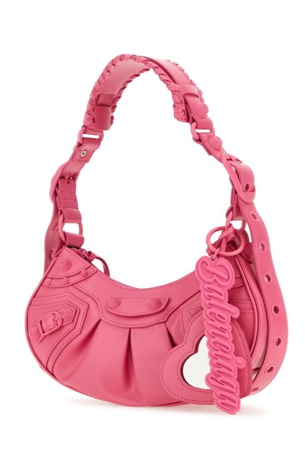 Balenciaga Woman Fuchsia Leather Le Cagole Xs Shoulder Bag