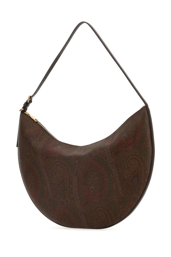 Etro Woman Printed Canvas Big Hobo Essential Shoulder Bag