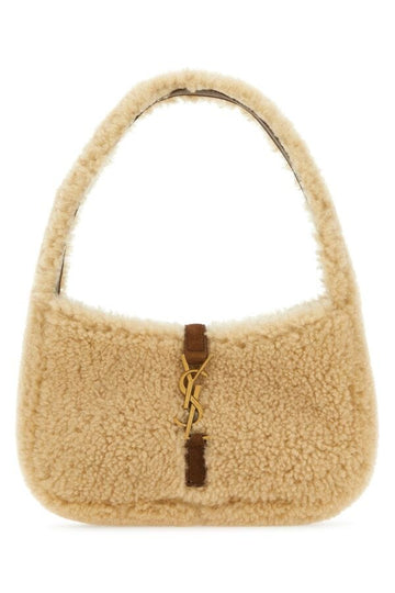 Saint Laurent Woman Beige Shearling Mini Le 5 à 7 Handbag