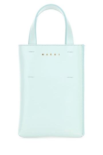 Marni Woman Light Blue Leather Nano Museo Handbag