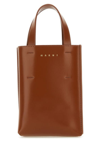 Marni Woman Brown Leather Nano Museo Handbag