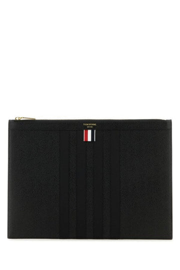 Thom Browne Man Black Leather Clutch
