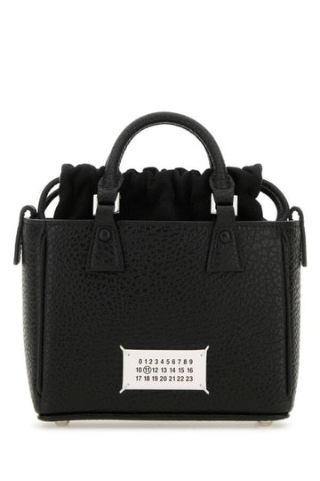 Maison Margiela Woman Black Leather 5Ac Tote Horizontal Handbag