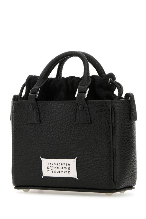 Maison Margiela Woman Black Leather 5Ac Tote Horizontal Handbag