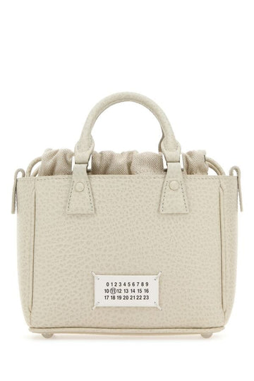 Maison Margiela Woman Chalk Leather 5Ac Tote Horizontal Handbag