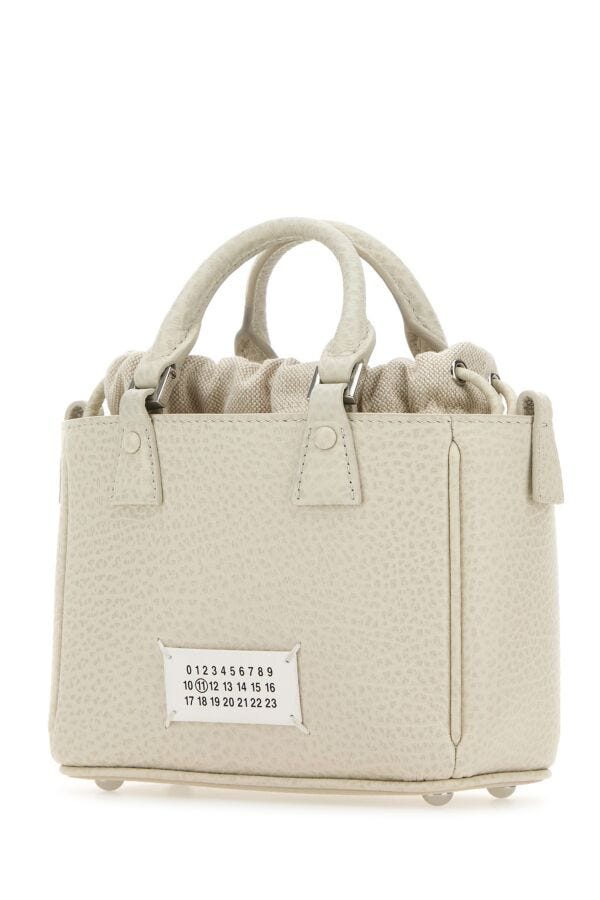 Maison Margiela Woman Chalk Leather 5Ac Tote Horizontal Handbag