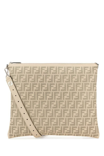 Fendi Man Ivory Leather Fendi After Fendi Roma Shoulder Bag