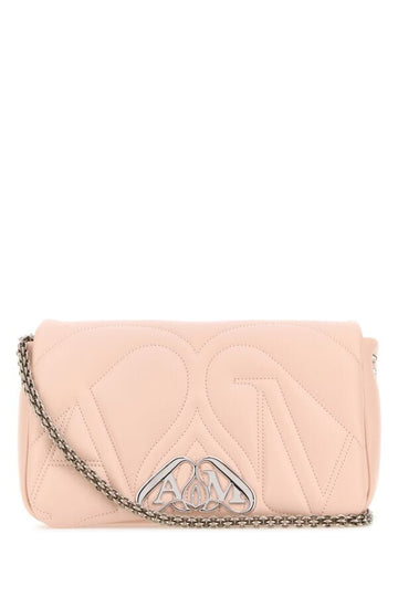 Alexander Mcqueen Woman Pink Leather Small Seal Shoulder Bag