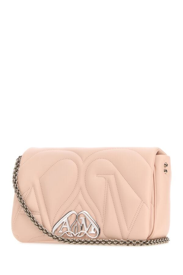Alexander Mcqueen Woman Pink Leather Small Seal Shoulder Bag