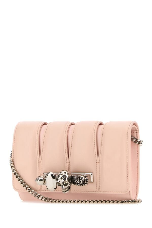 Alexander Mcqueen Woman Pink Leather The Slash Clutch