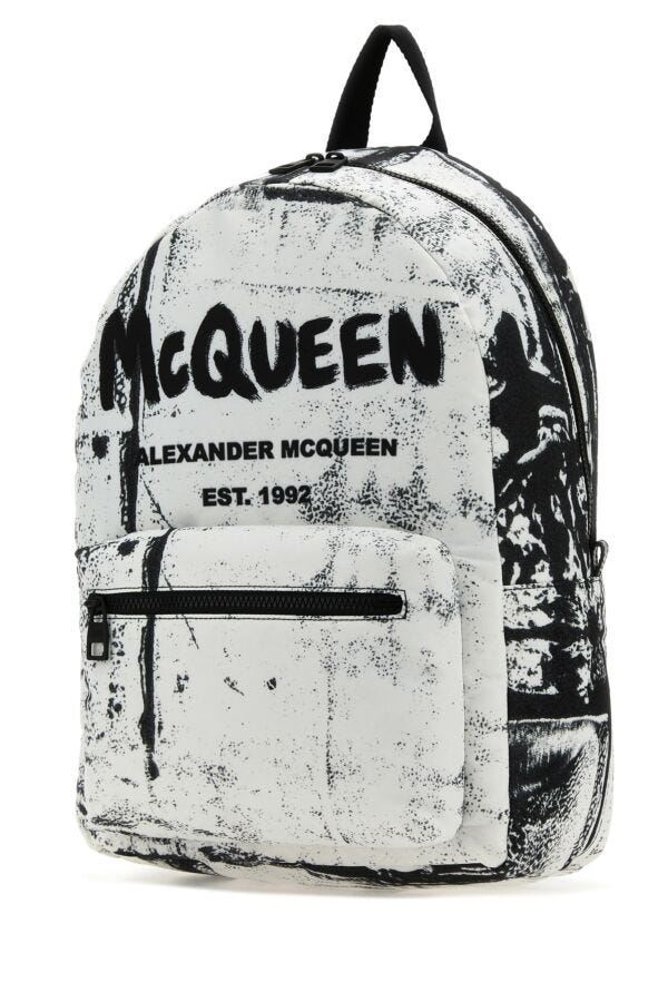 Alexander Mcqueen Man Printed Nylon Metropolitan Backpack