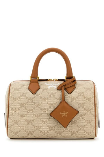 Mcm Woman Printed Canvas Ella Boston Handbag