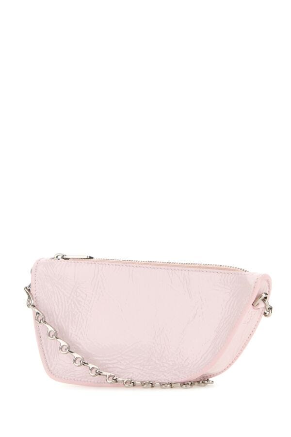 Burberry Woman Pastel Pink Leather Micro Shield Shoulder Bag