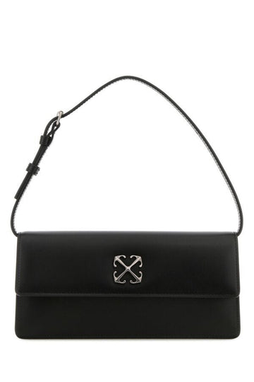 Off White Woman Black Leather Jitney 1.0 Shoulder Bag