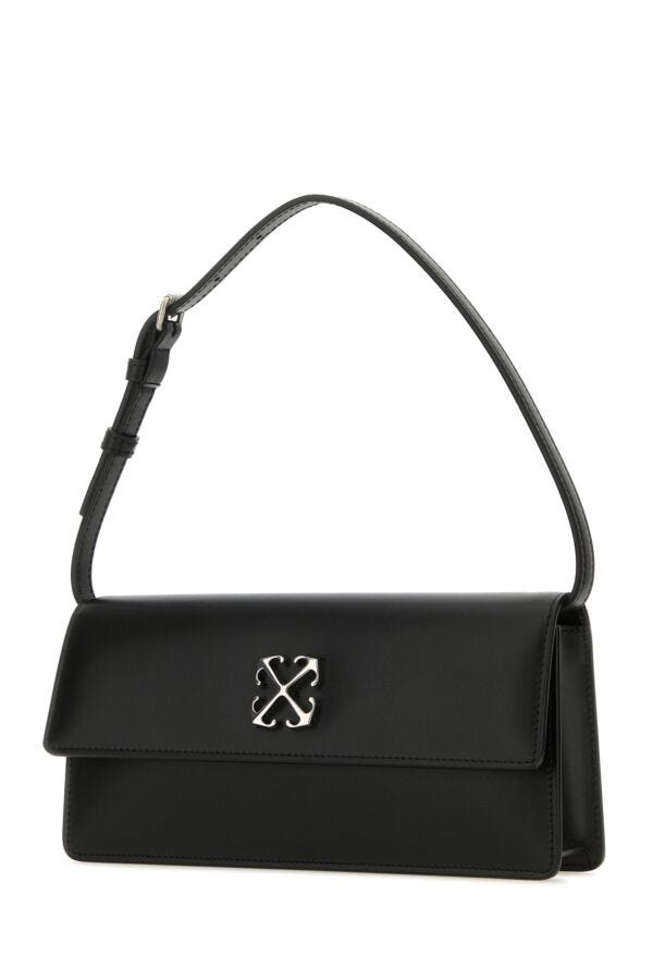 Off White Woman Black Leather Jitney 1.0 Shoulder Bag