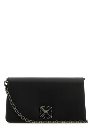 Off White Woman Black Leather Jitney 1.7 Shoulder Bag