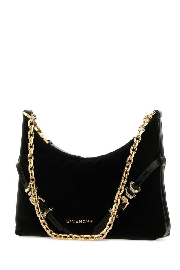 Givenchy Woman Black Velvet Voyou Party Shoulder Bag