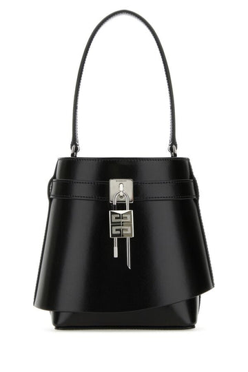 Givenchy Woman Black Leather Shark Lock Bucket Bag