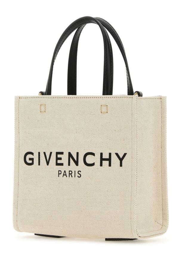 Givenchy Woman Sand Canvas Mini G-Tote Handbag