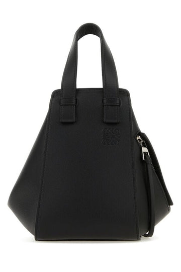 Loewe Woman Black Leather Compact Hammock Handbag