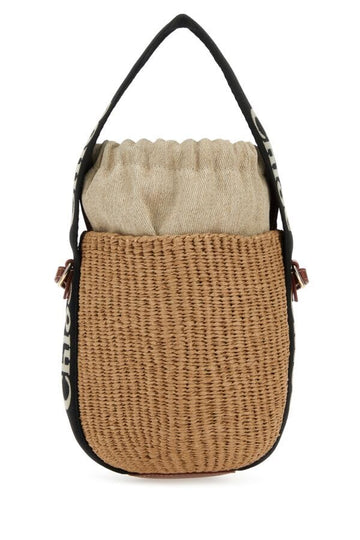 Chloe Woman Camel Raffia Bucket Bagâ
