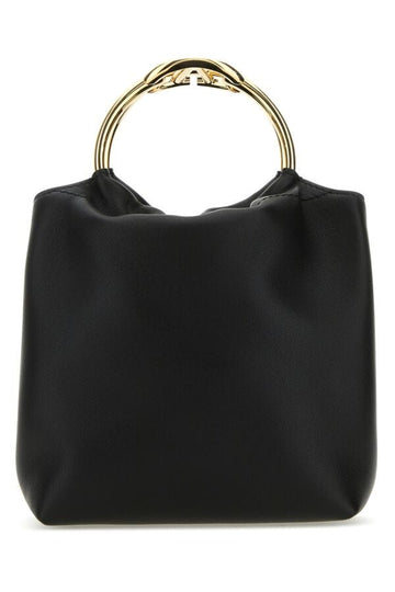 Valentino Garavani Woman Black Leather Bucket Bag