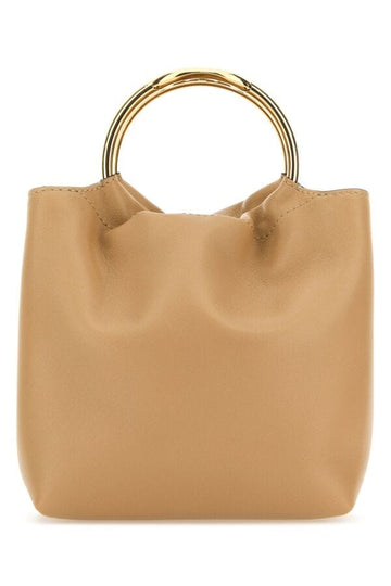 Valentino Garavani Woman Beige Leather Bucket Bag