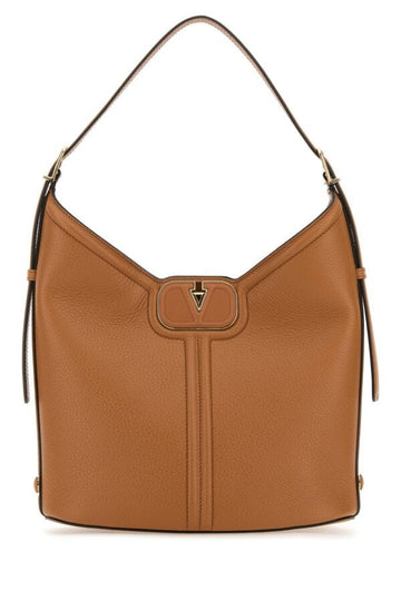 Valentino Garavani Woman Camel Leather Vlogo Handbag