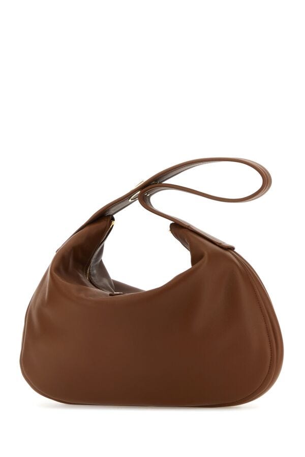 Valentino Garavani Woman Brown Leather Large Go-Hobo Shoulder Bag