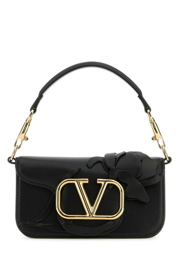 Valentino Garavani Woman Black Leather Locã² Small Handbag