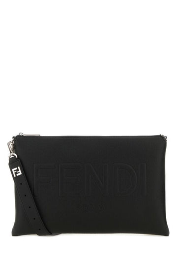 Fendi Man Black Leather Fendi Roma Shoulder Bag