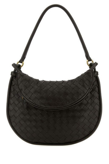 Bottega Veneta Woman Dark Brown Leather Medium Gemelli Shoulder Bag