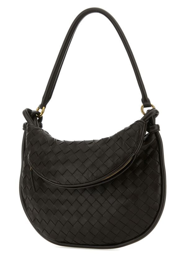 Bottega Veneta Woman Dark Brown Leather Medium Gemelli Shoulder Bag