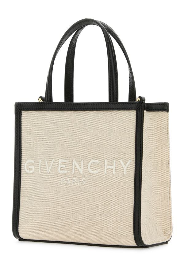 Givenchy Woman Sand Canvas Mini G-Tote Handbag