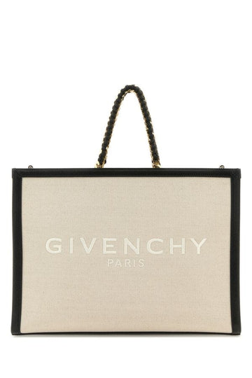 Givenchy Woman Two-Tone Canvas And Leather Medium G-Tote Handbag