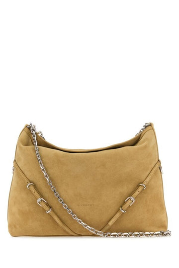 Givenchy Woman Beige Suede Voyou Chain Shoulder Bag