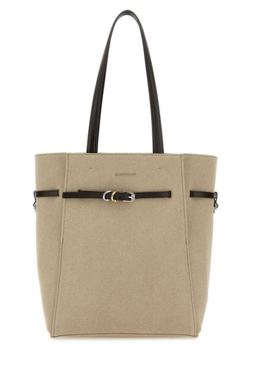 Givenchy Woman Sand Canvas Small Voyou Shopping Bag