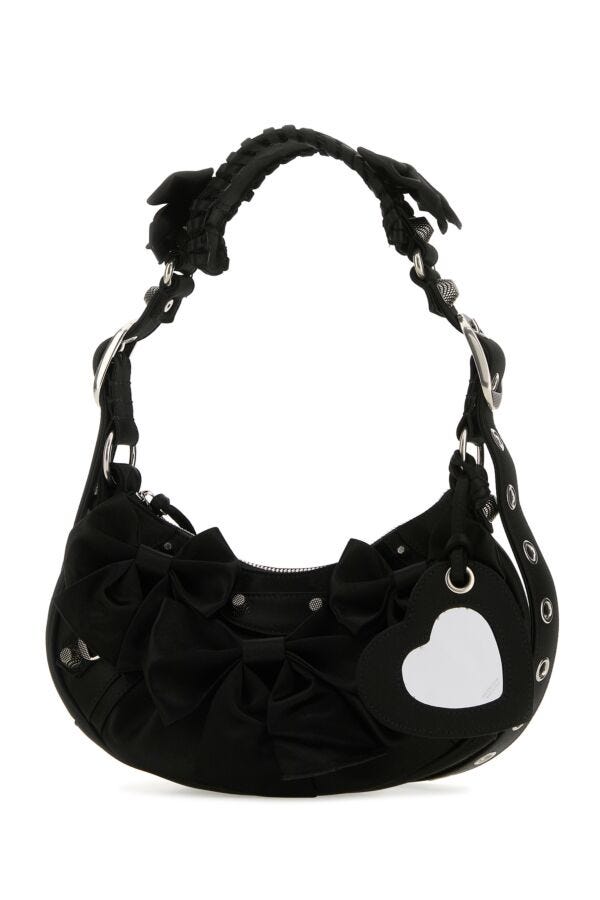 Balenciaga Woman Black Satin Le Cagole Xs Shoulder Bag