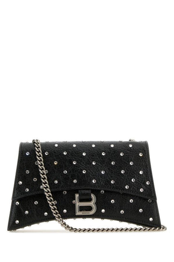 Balenciaga Woman Black Leather Crush Xs Shoulder Bag