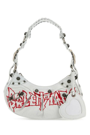 Balenciaga Woman White Leather Le Cagole Xs Shoulder Bag