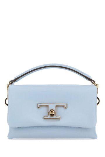 Tod's Woman Powder Blue Leather Micro T Timeless Handbag