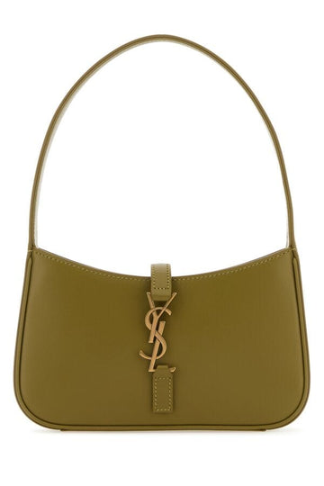 Saint Laurent Woman Olive Green Leather Mini Le 5 à 7 Handbag