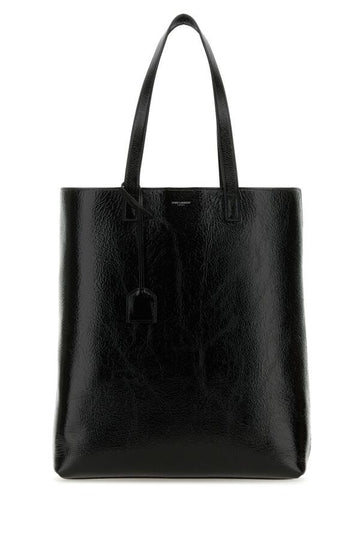 Saint Laurent Man Black Leather Bold Shopping Bag