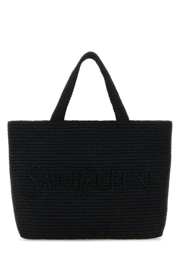 Saint Laurent Man Black Raffia Saint Laurent Shopping Bag
