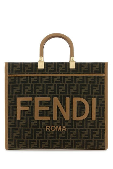 Fendi Woman Embroidered Fabric Medium Sunshine Shopping Bag
