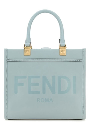 Fendi Woman Powder Blue Leather Small Sunshine Shopping Bag