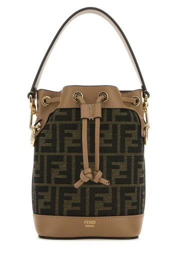 Fendi Woman Embroidered Canvas Mon Tresor Bucket Bag